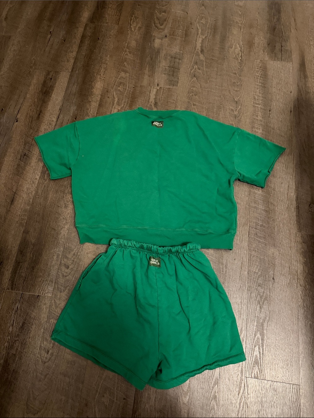 Daily Drills Green Short Sleeve Sweatshirt and Shorts Set